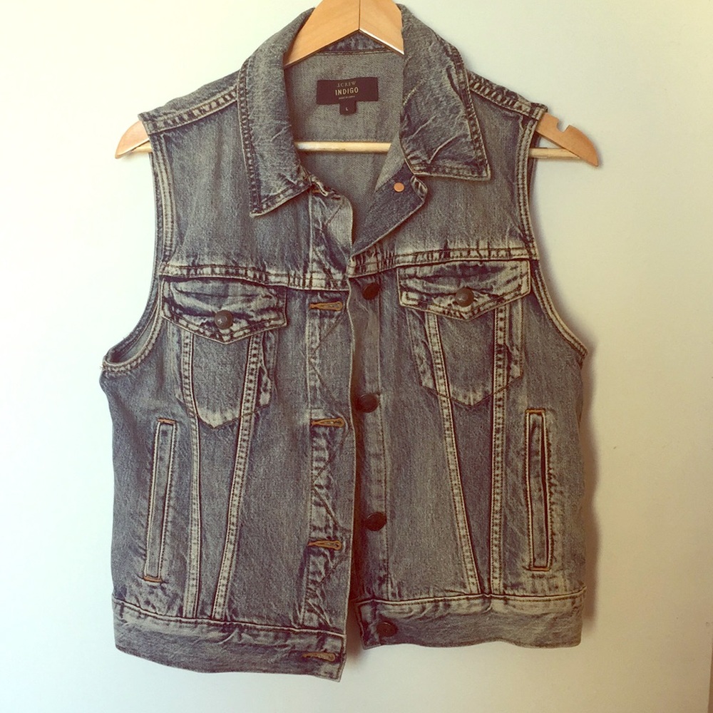 J. Crew indigo denim vest!